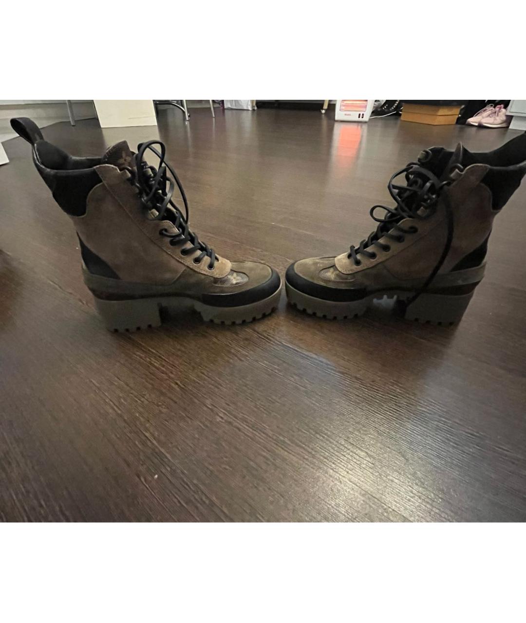 LOUIS VUITTON Коричневые замшевые ботинки, фото 6