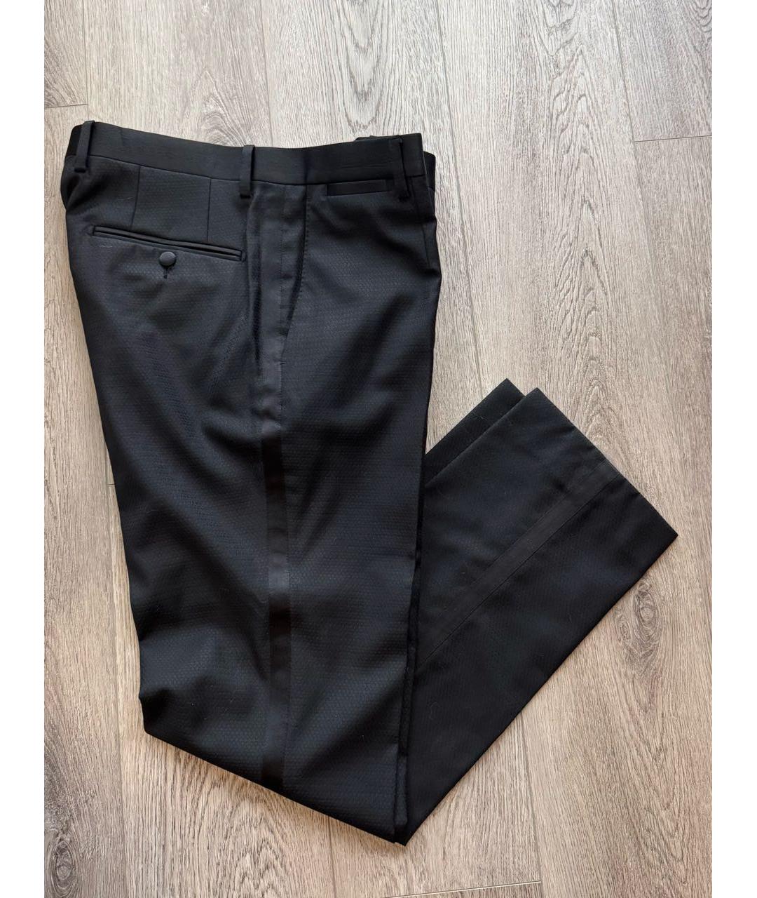 DOLCE&GABBANA Черные шерстяные классические брюки, фото 7