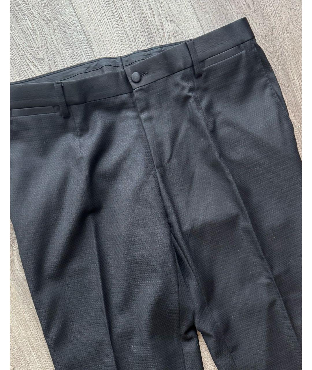 DOLCE&GABBANA Черные шерстяные классические брюки, фото 2