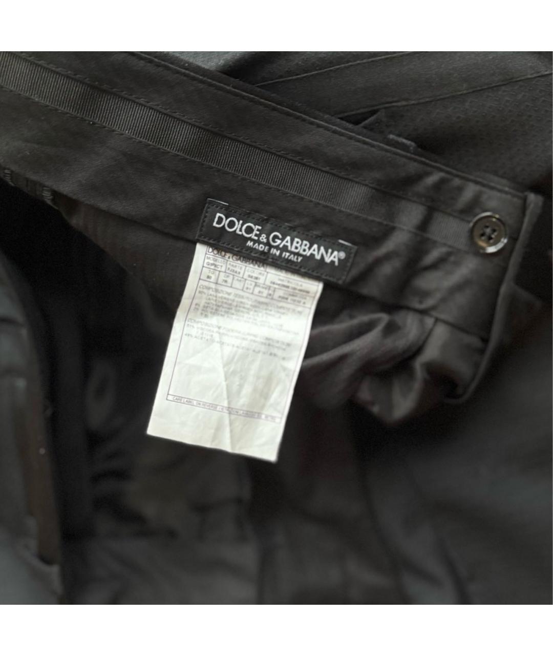 DOLCE&GABBANA Черные шерстяные классические брюки, фото 3