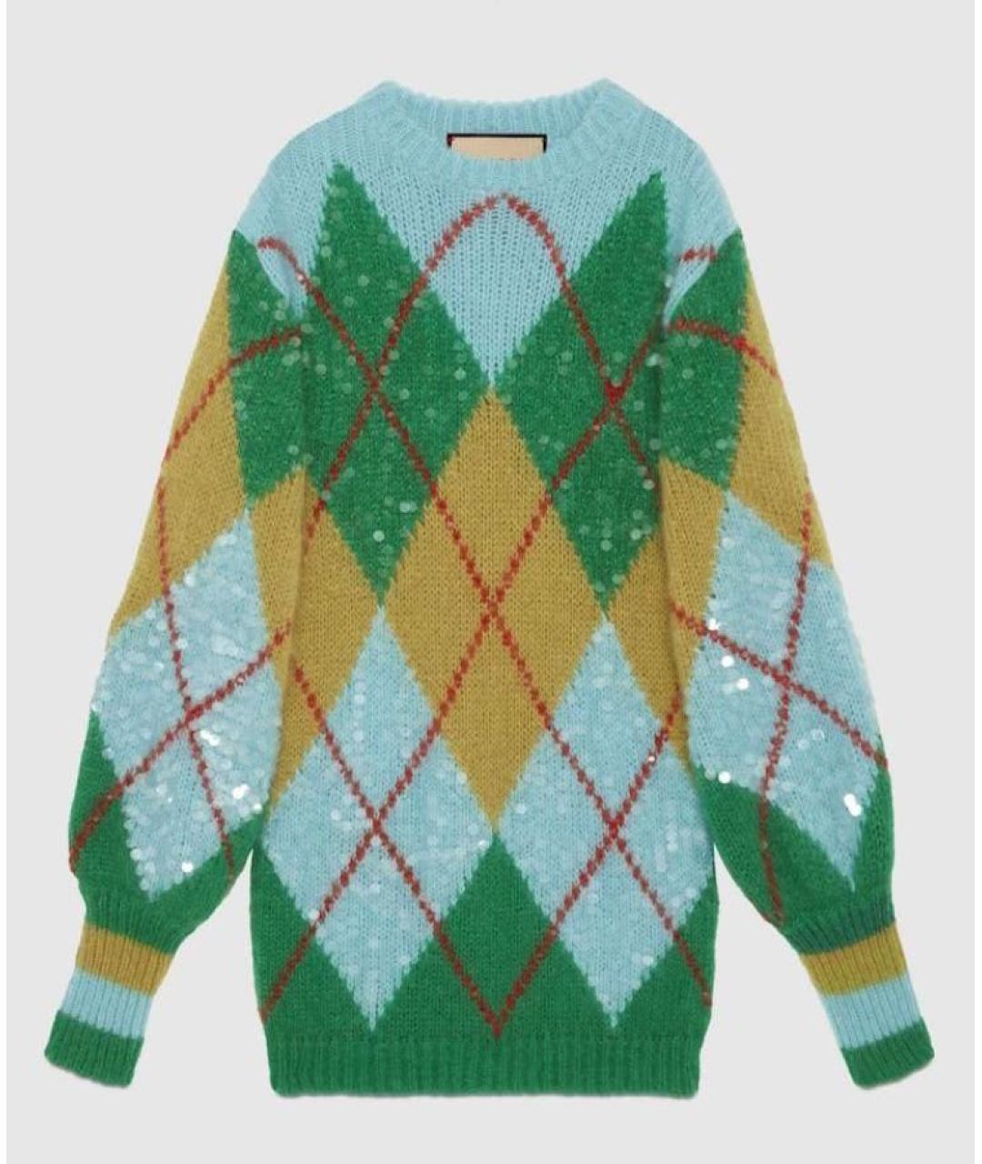 GUCCI Мульти шерстяной джемпер / свитер, фото 7