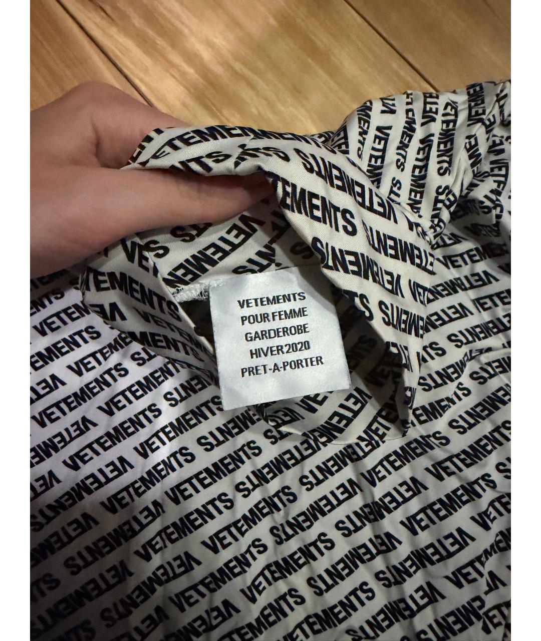 VETEMENTS Белое полиэстеровое боди, фото 3