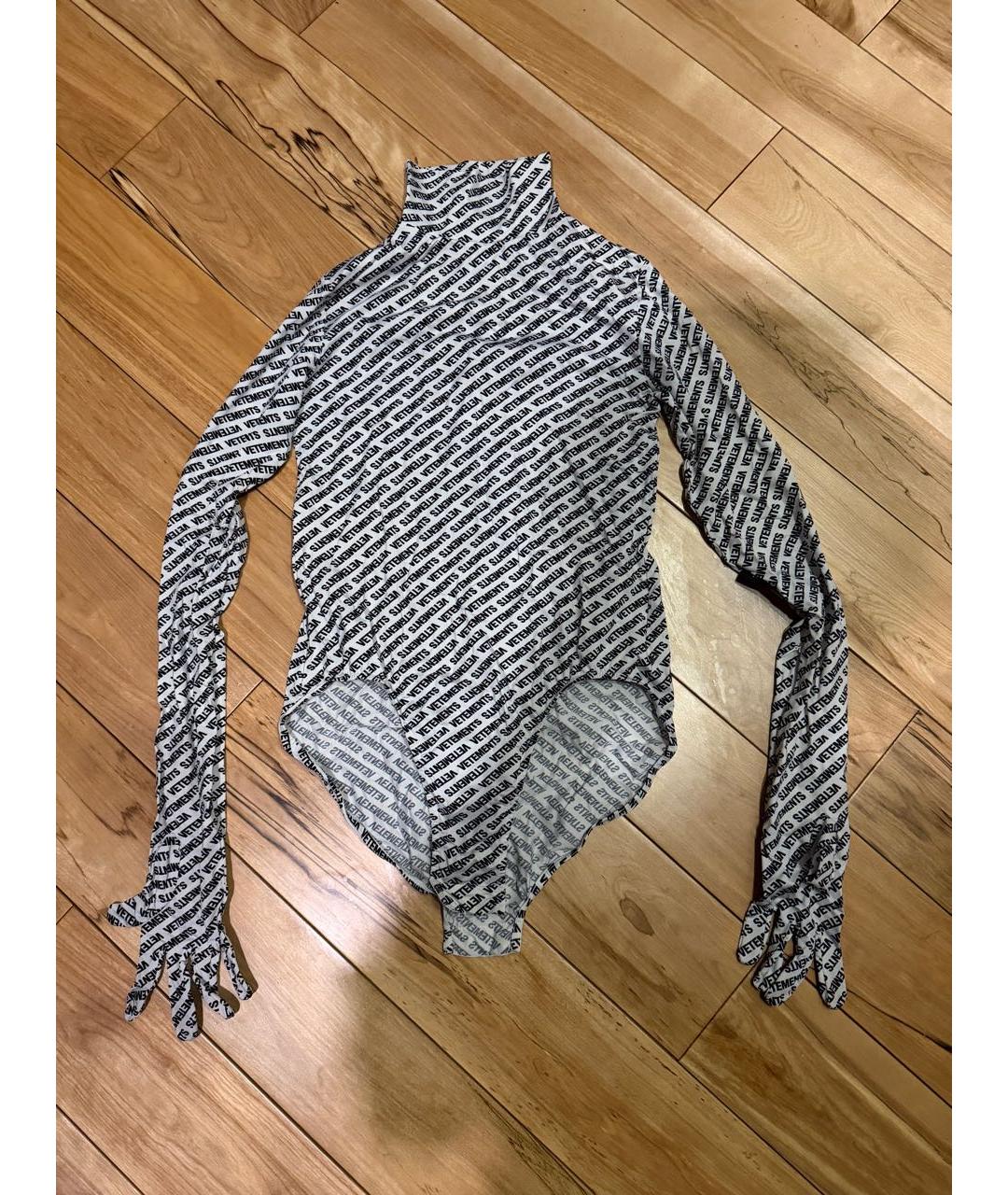 VETEMENTS Белое полиэстеровое боди, фото 5