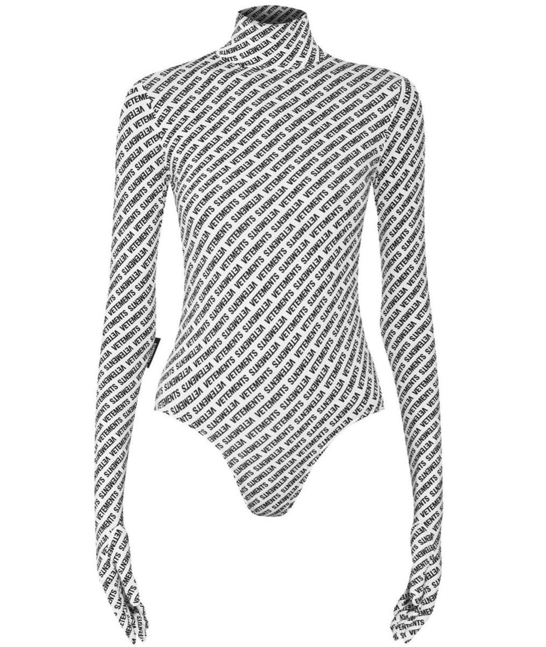 VETEMENTS Белое полиэстеровое боди, фото 1