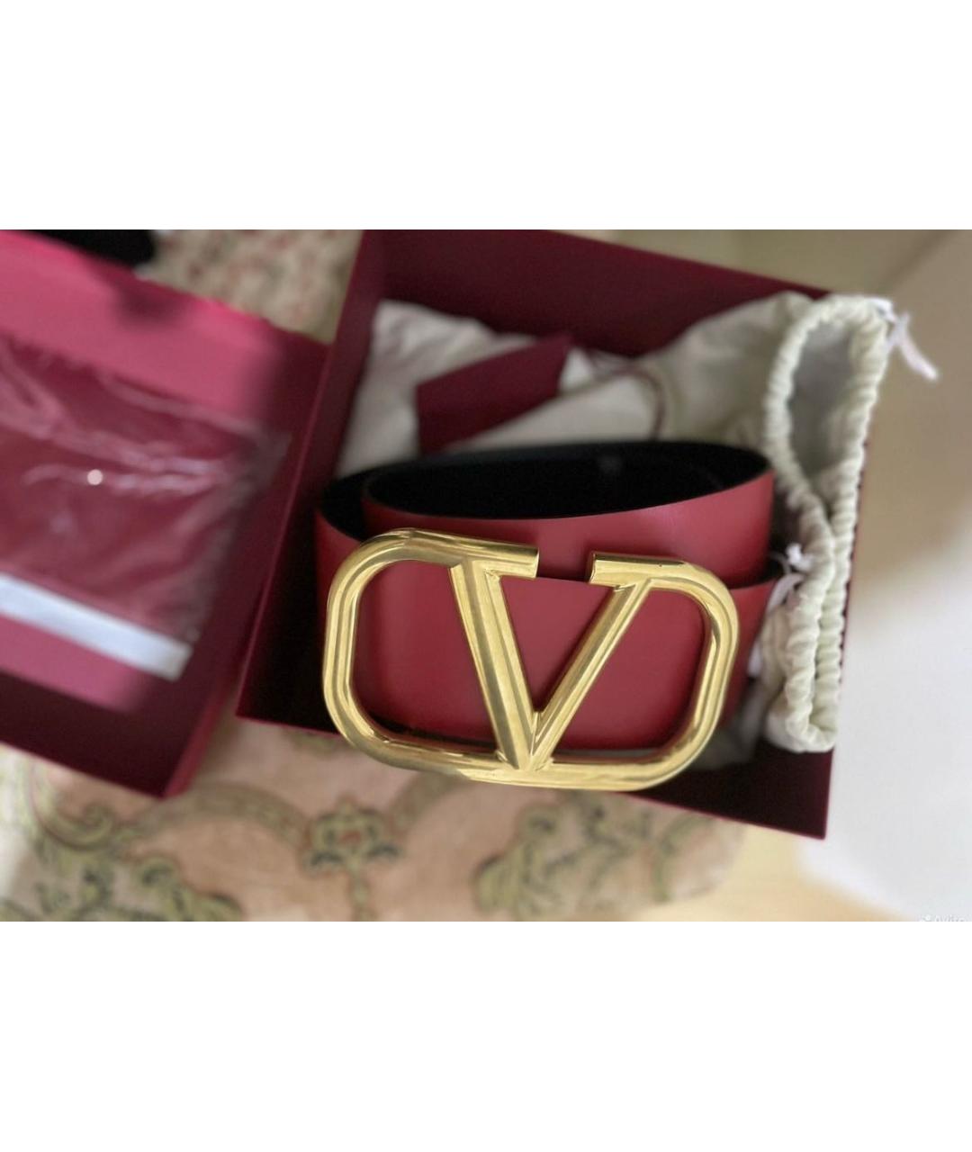 RED VALENTINO Красный кожаный ремень, фото 5