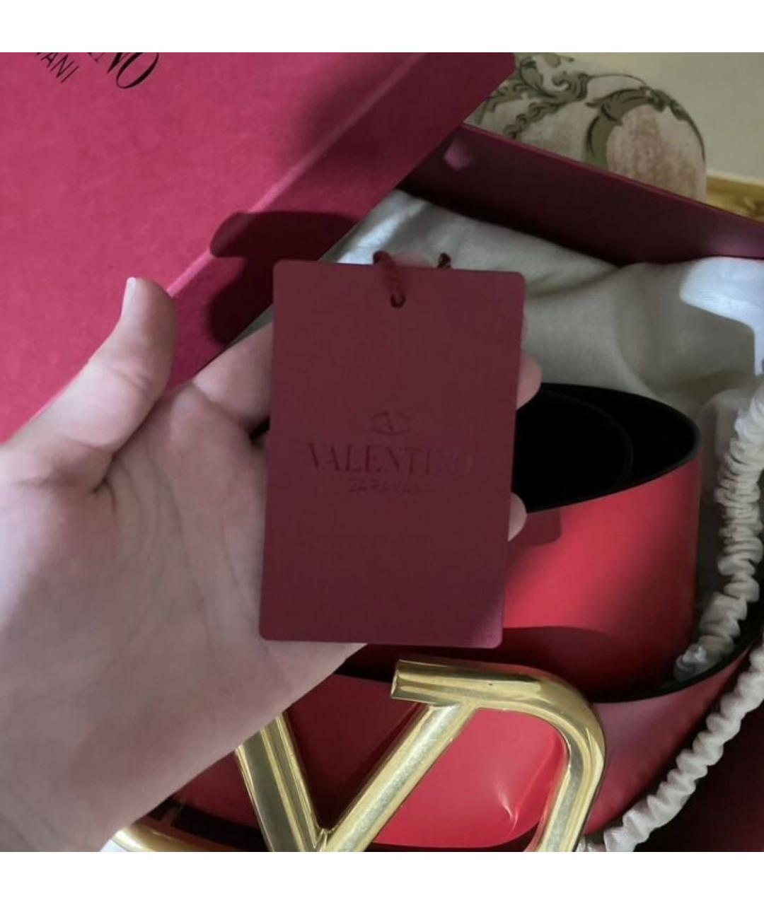 RED VALENTINO Красный кожаный ремень, фото 4