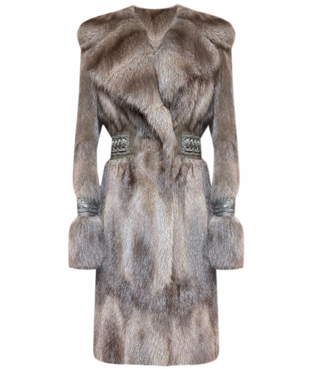 GUCCI Коричневая меховая шуба, фото 1