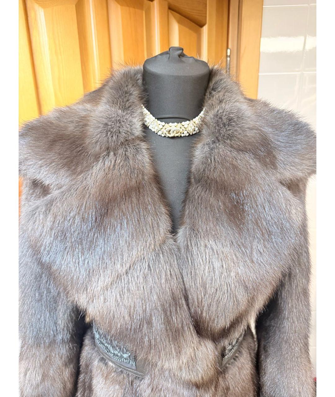 GUCCI Коричневая меховая шуба, фото 3