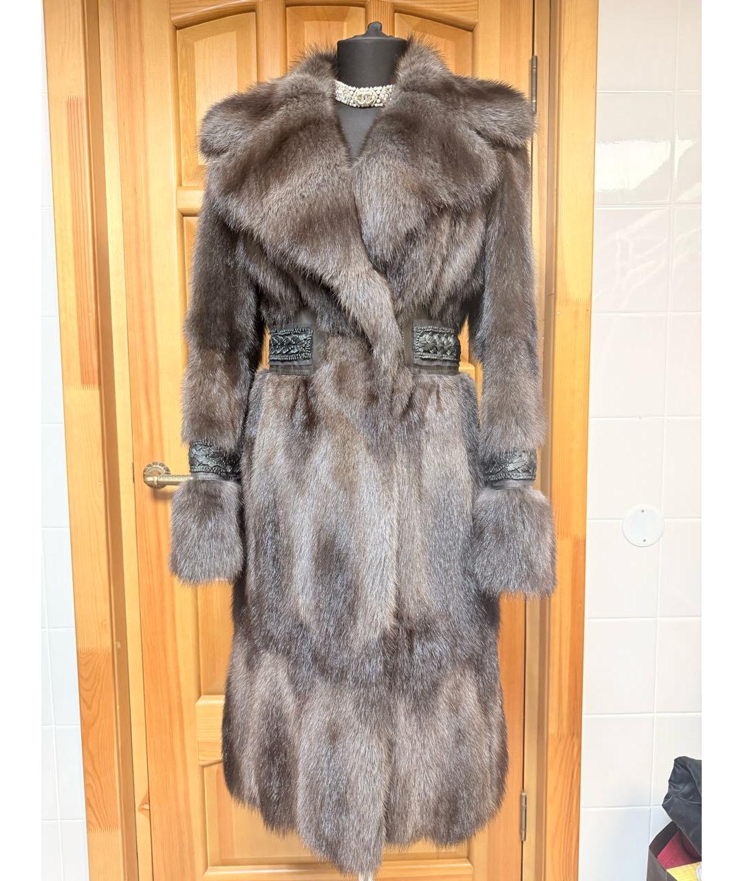 GUCCI Коричневая меховая шуба, фото 9