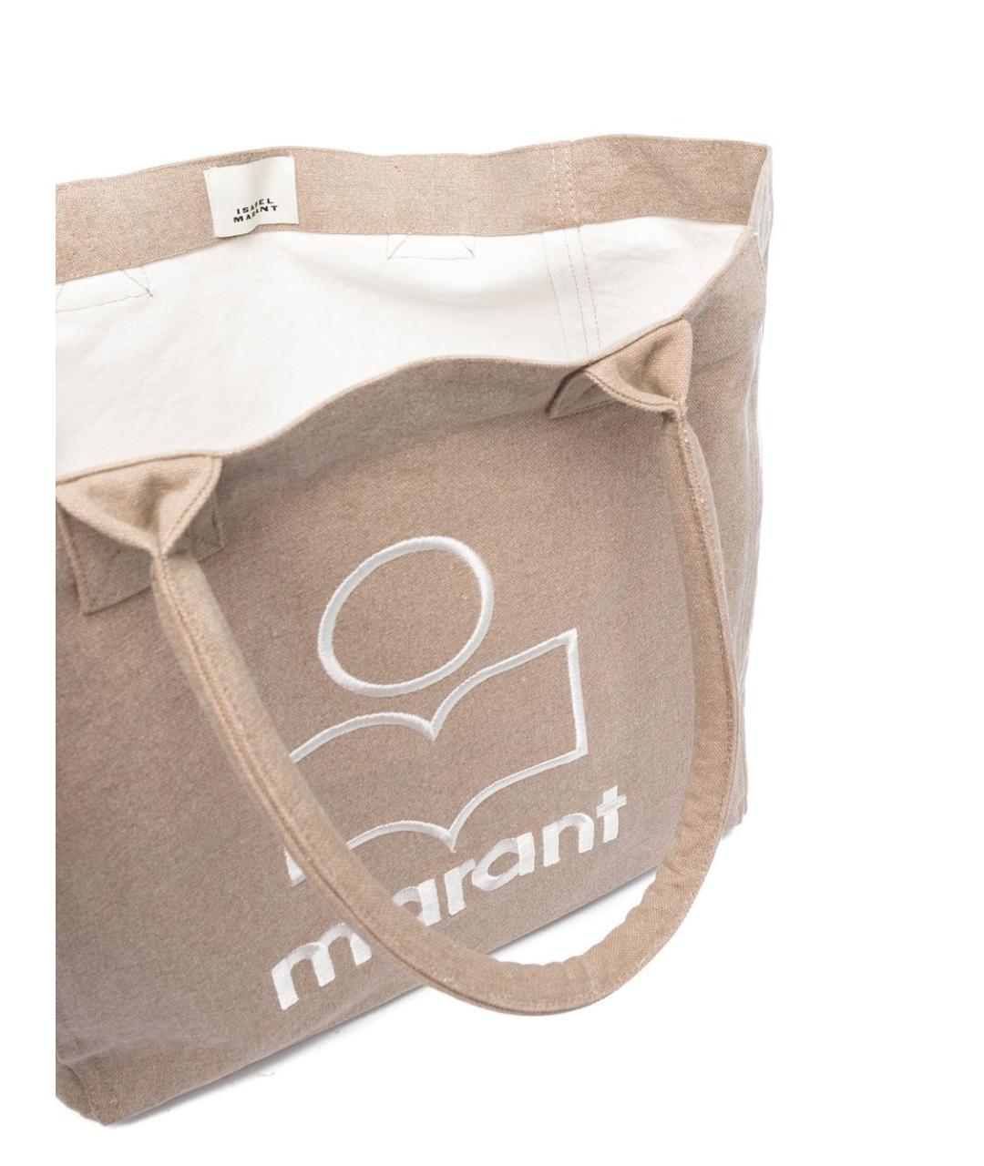 ISABEL MARANT Бежевая хлопковая сумка тоут, фото 3