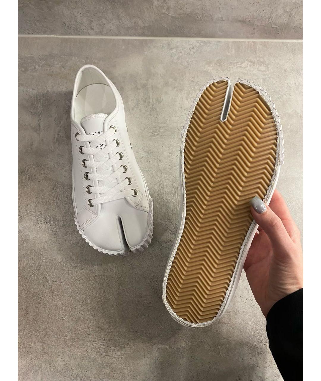 MAISON MARGIELA Белые кожаные кеды, фото 7