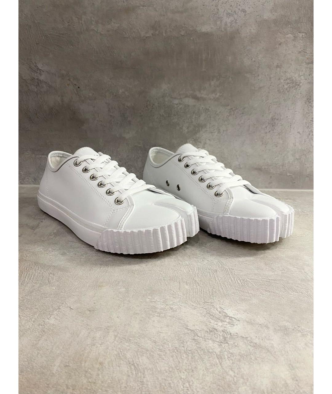 MAISON MARGIELA Белые кожаные кеды, фото 3