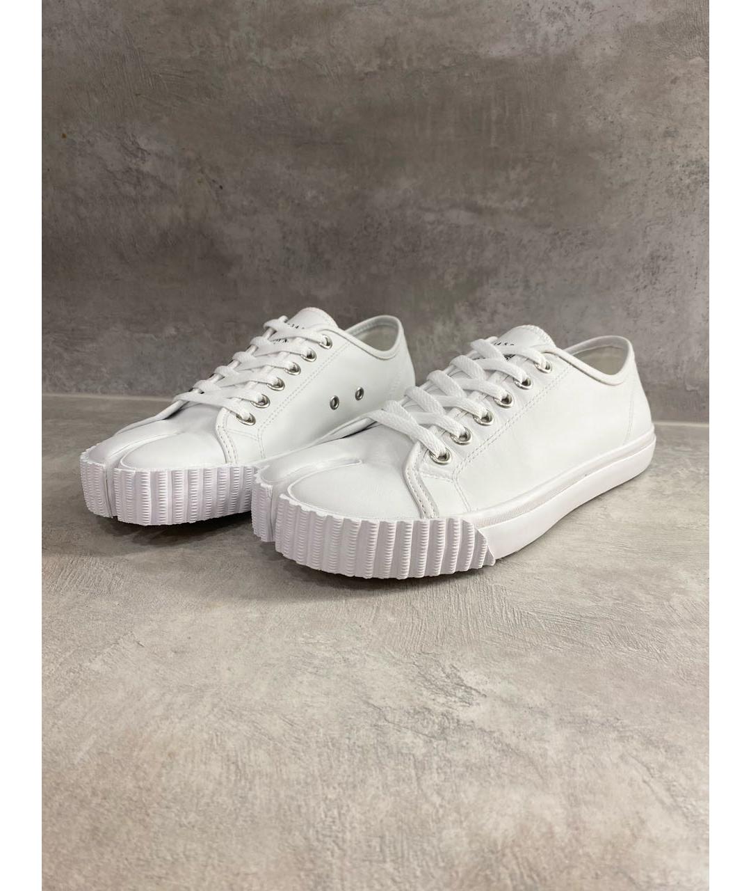 MAISON MARGIELA Белые кожаные кеды, фото 2