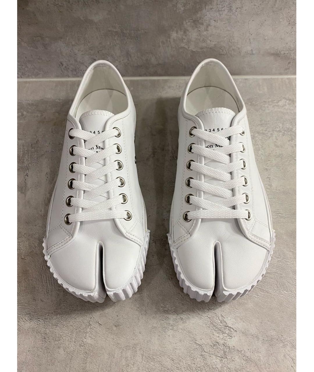 MAISON MARGIELA Белые кожаные кеды, фото 4