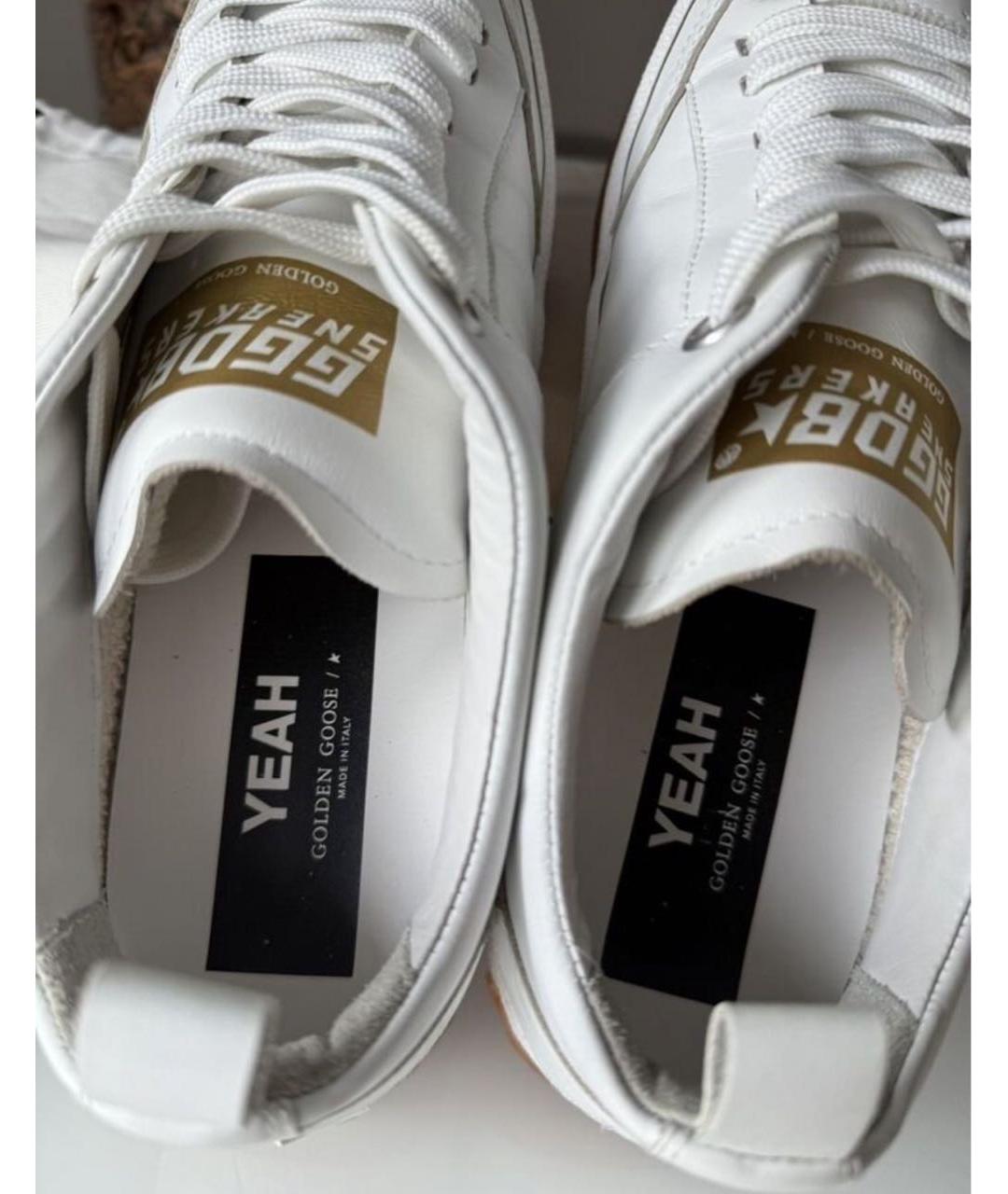 GOLDEN GOOSE Белые кожаные кеды, фото 3