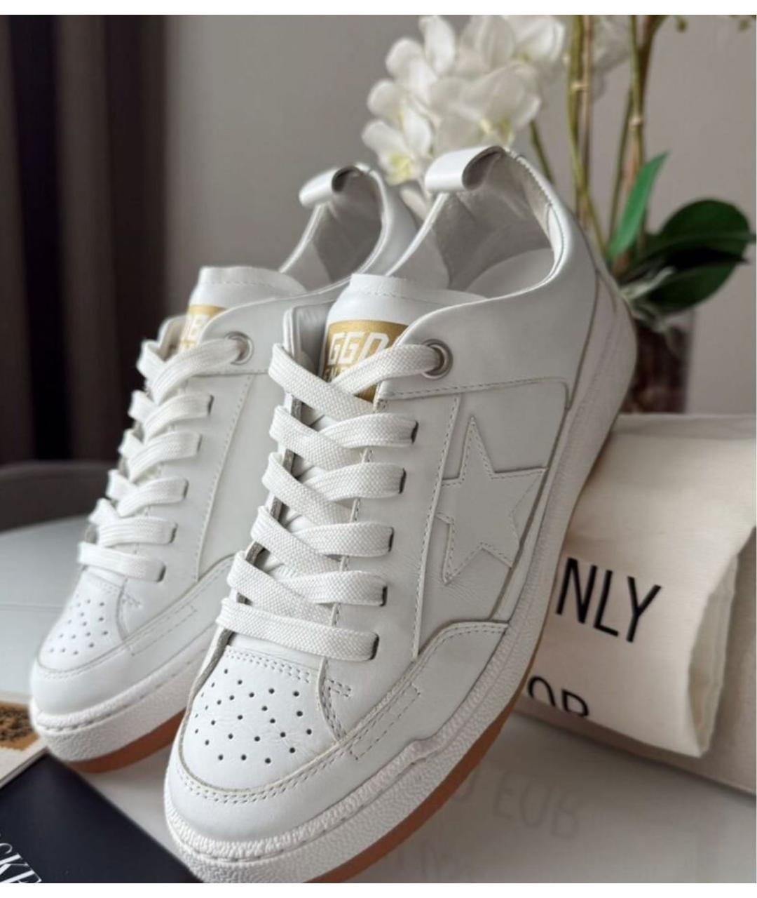 GOLDEN GOOSE Белые кожаные кеды, фото 2