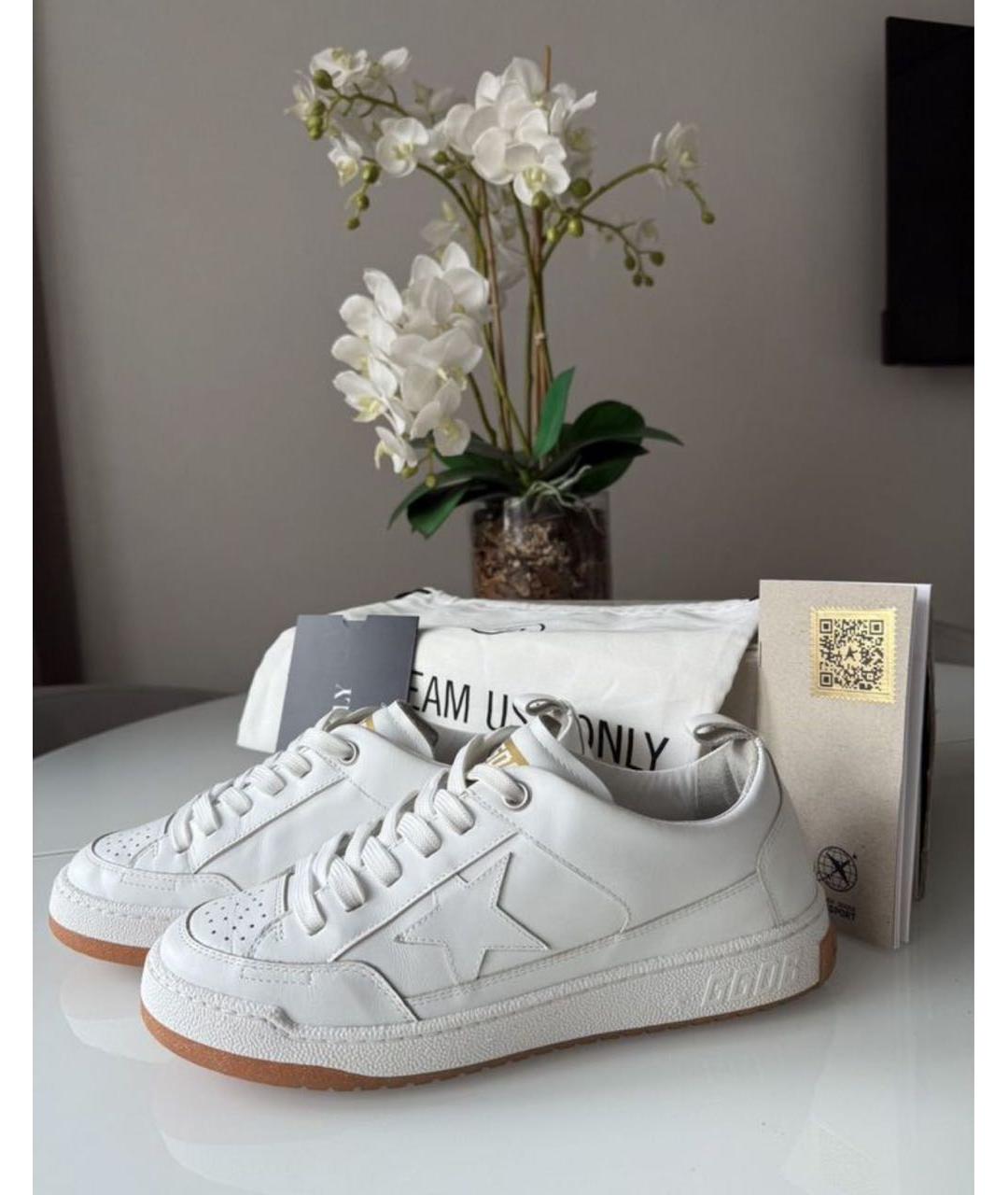 GOLDEN GOOSE Белые кожаные кеды, фото 8