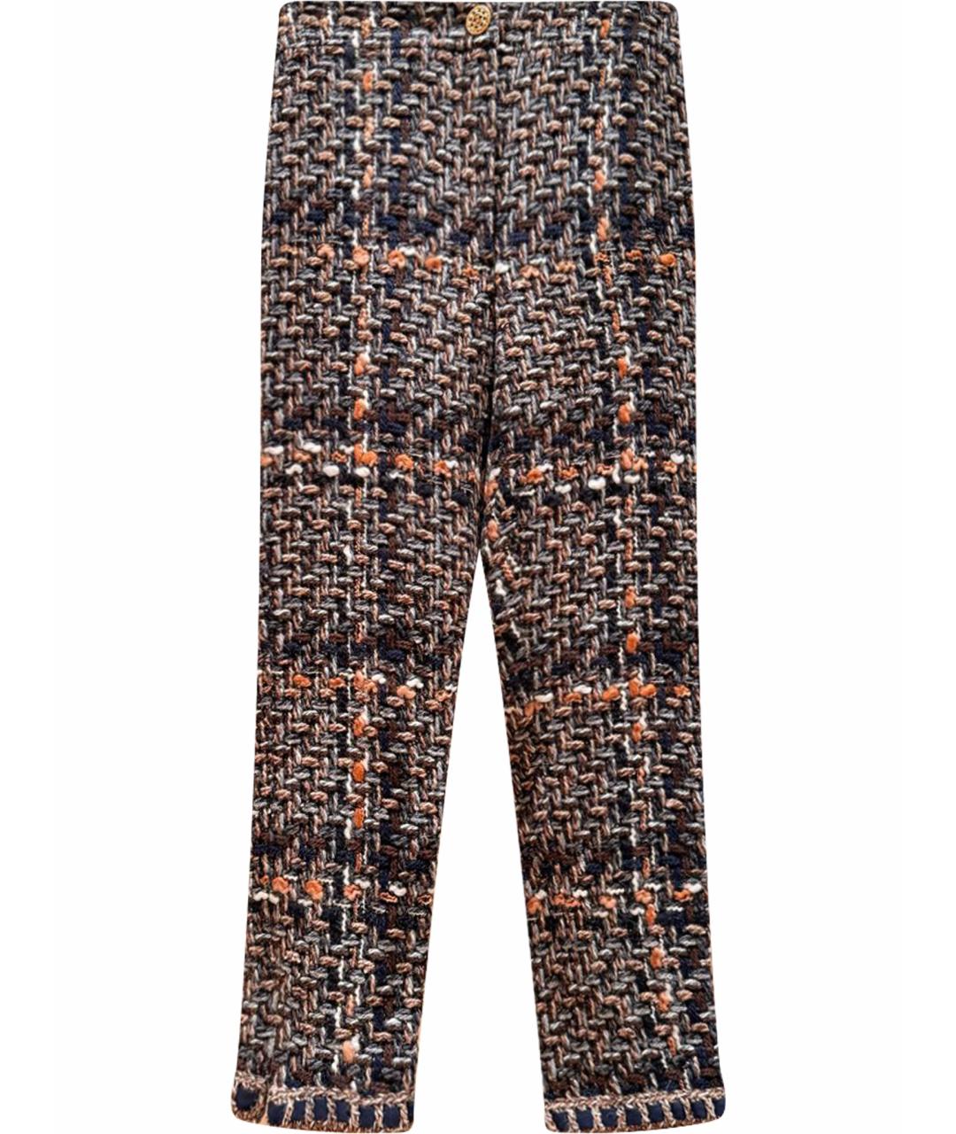 CHANEL Мульти шерстяные брюки узкие, фото 1