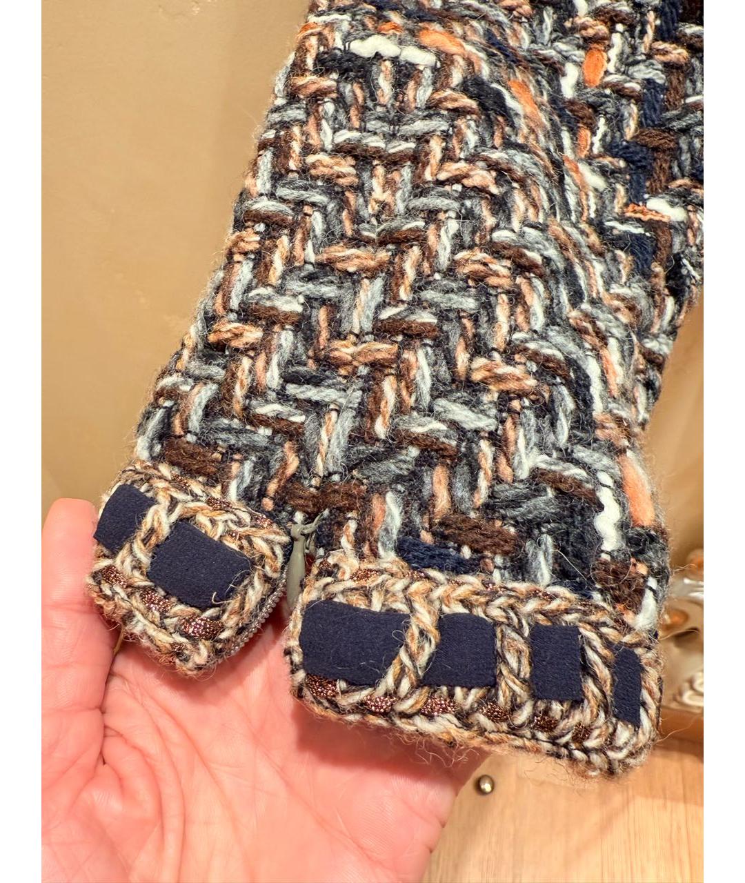 CHANEL Мульти шерстяные брюки узкие, фото 4