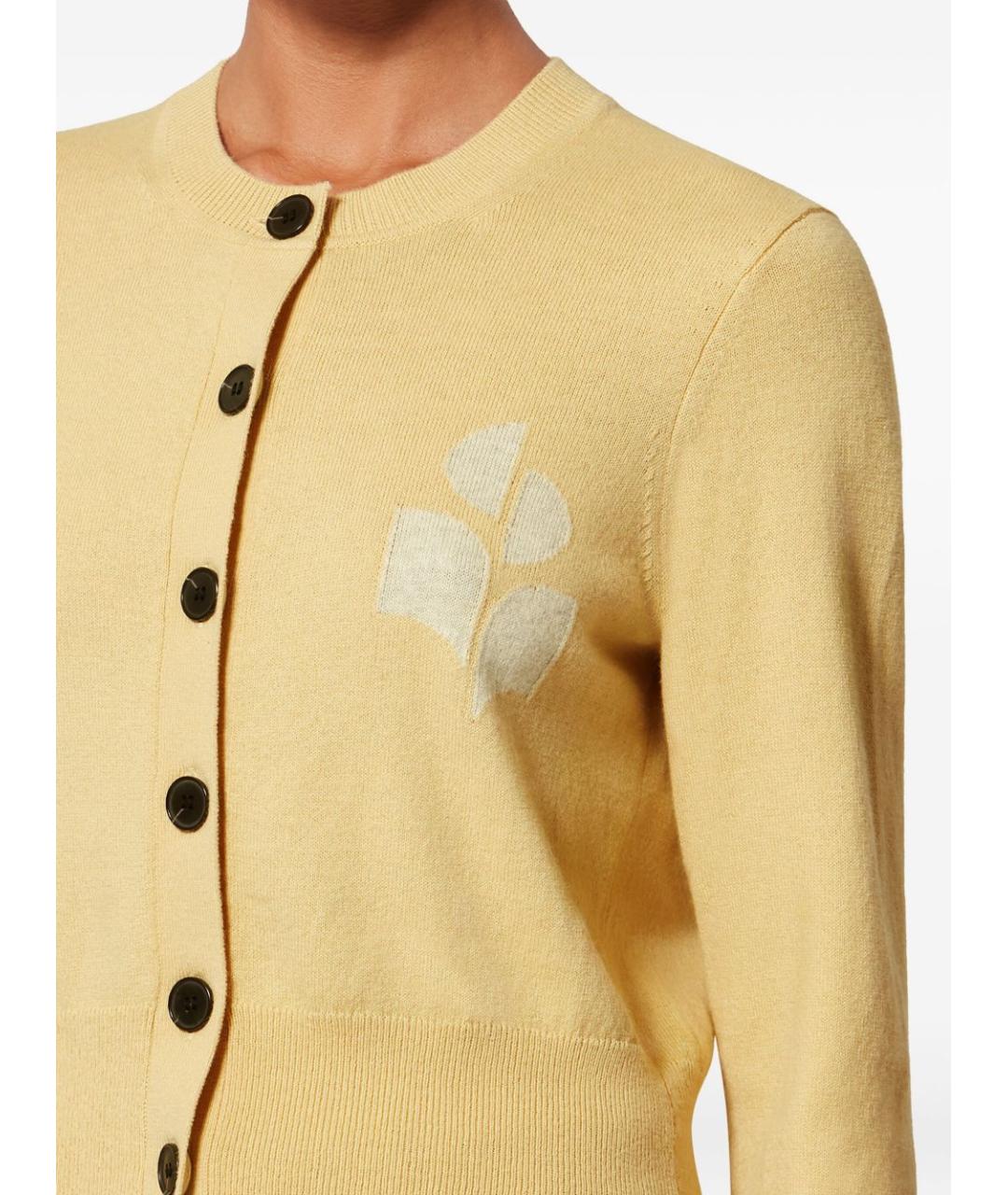 ISABEL MARANT ETOILE Желтый хлопковый кардиган, фото 4