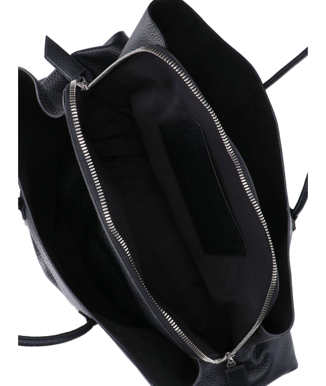 THE ATTICO Черная кожаная сумка тоут, фото 4