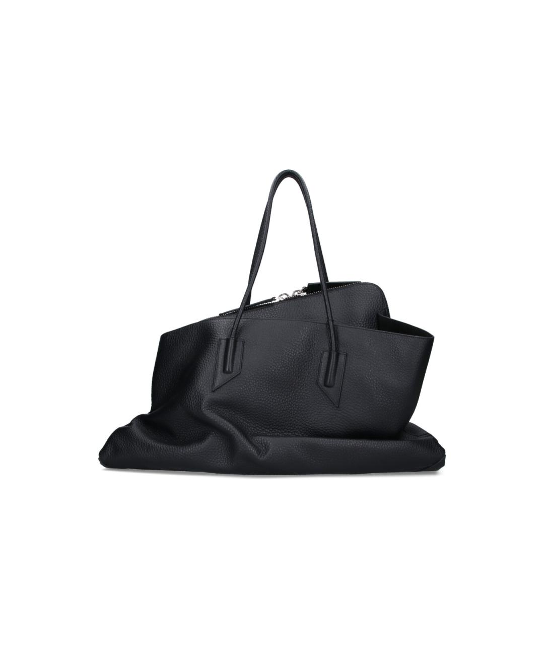 THE ATTICO Черная кожаная сумка тоут, фото 3