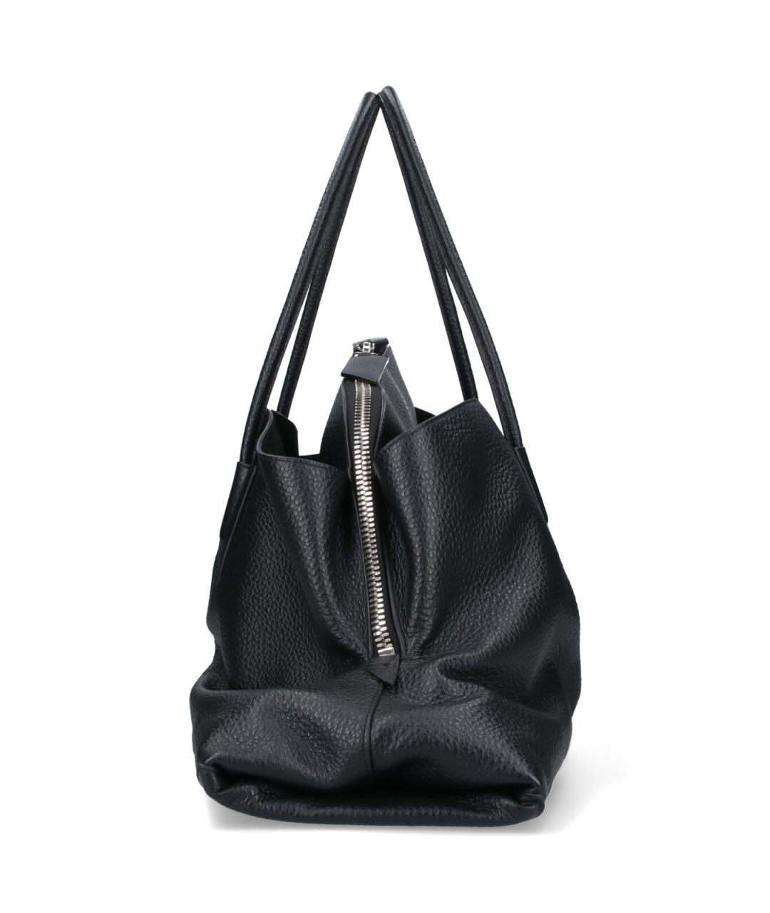 THE ATTICO Черная кожаная сумка тоут, фото 5