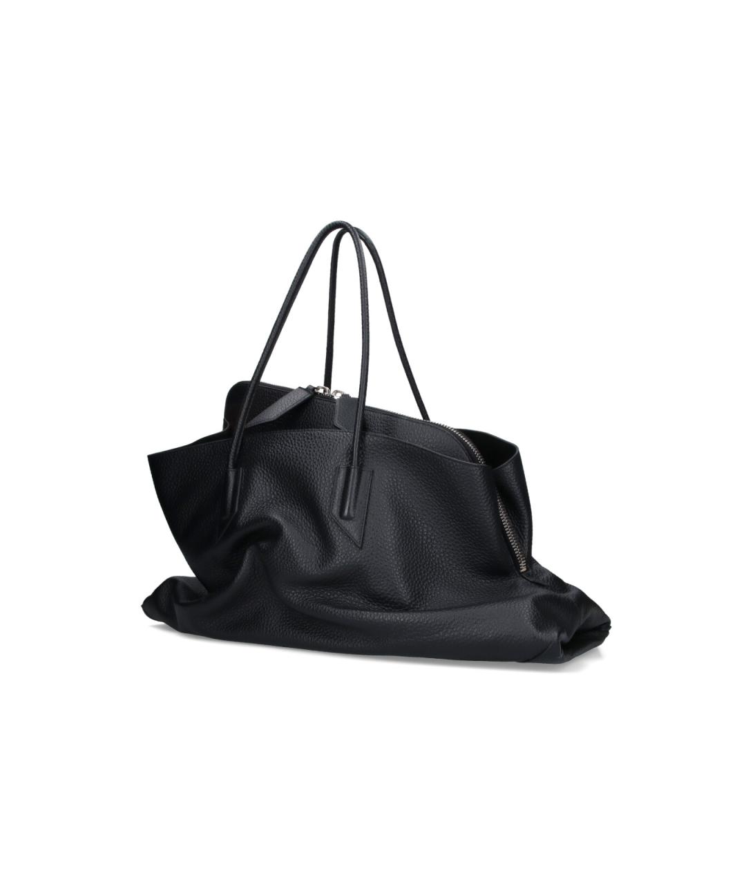 THE ATTICO Черная кожаная сумка тоут, фото 2