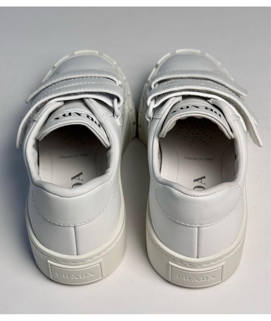 PRADA Белые кожаные кеды, фото 3