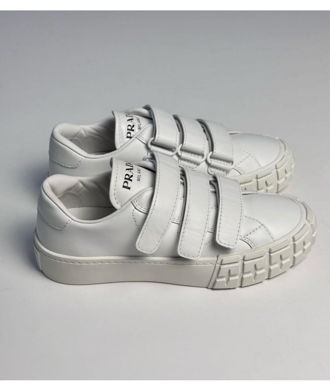 PRADA Белые кожаные кеды, фото 9