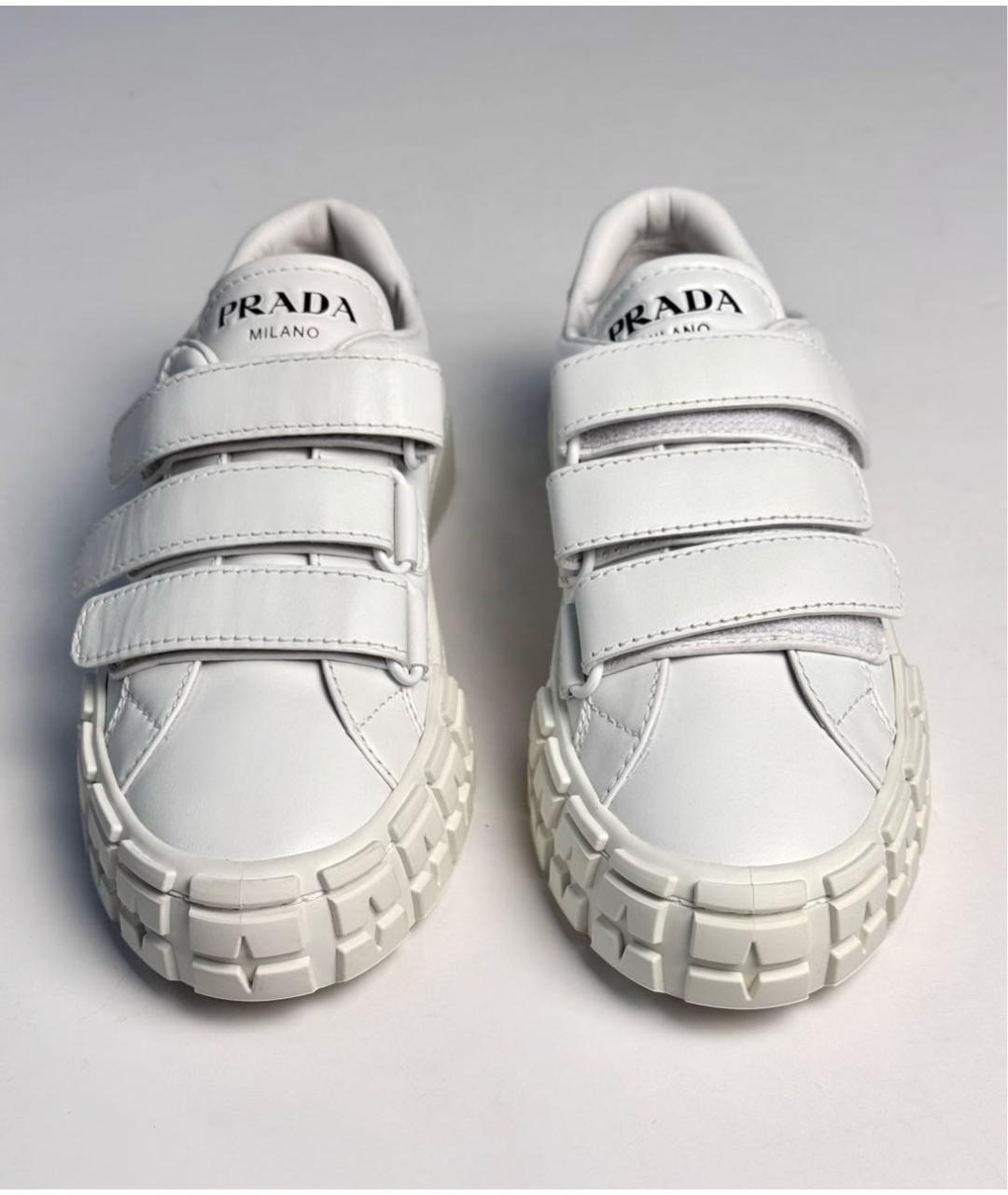 PRADA Белые кожаные кеды, фото 2