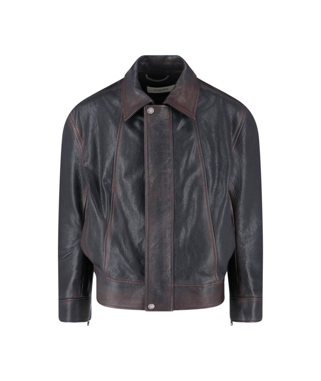 GOLDEN GOOSE DELUXE BRAND Коричневая кожаная куртка, фото 1