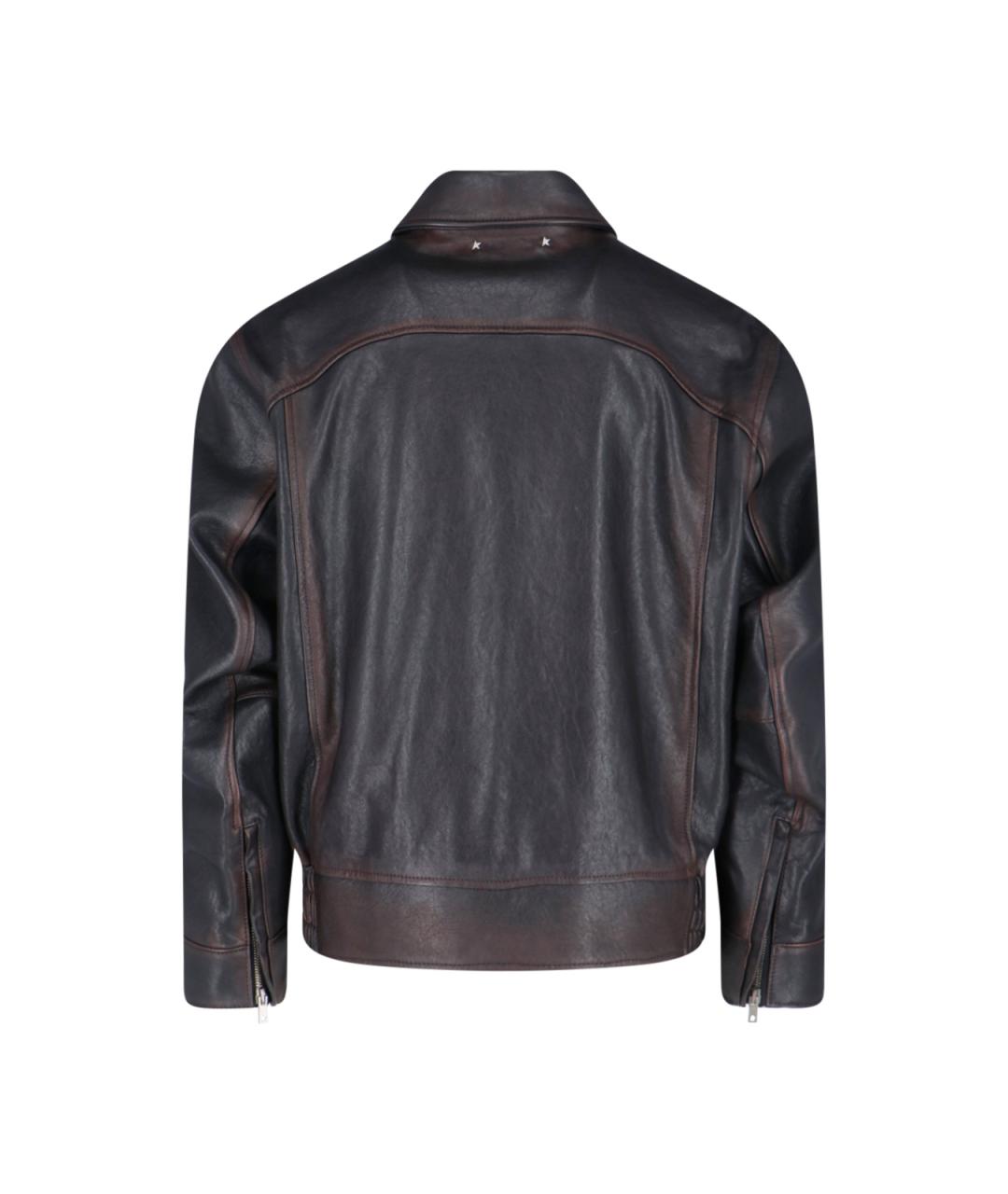 GOLDEN GOOSE DELUXE BRAND Коричневая кожаная куртка, фото 2