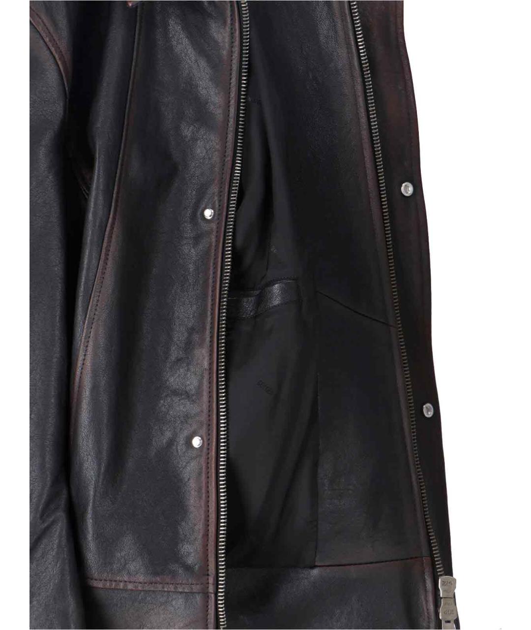 GOLDEN GOOSE DELUXE BRAND Коричневая кожаная куртка, фото 5