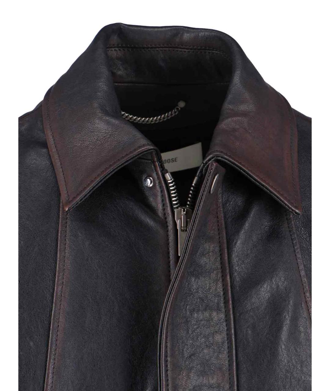 GOLDEN GOOSE DELUXE BRAND Коричневая кожаная куртка, фото 4