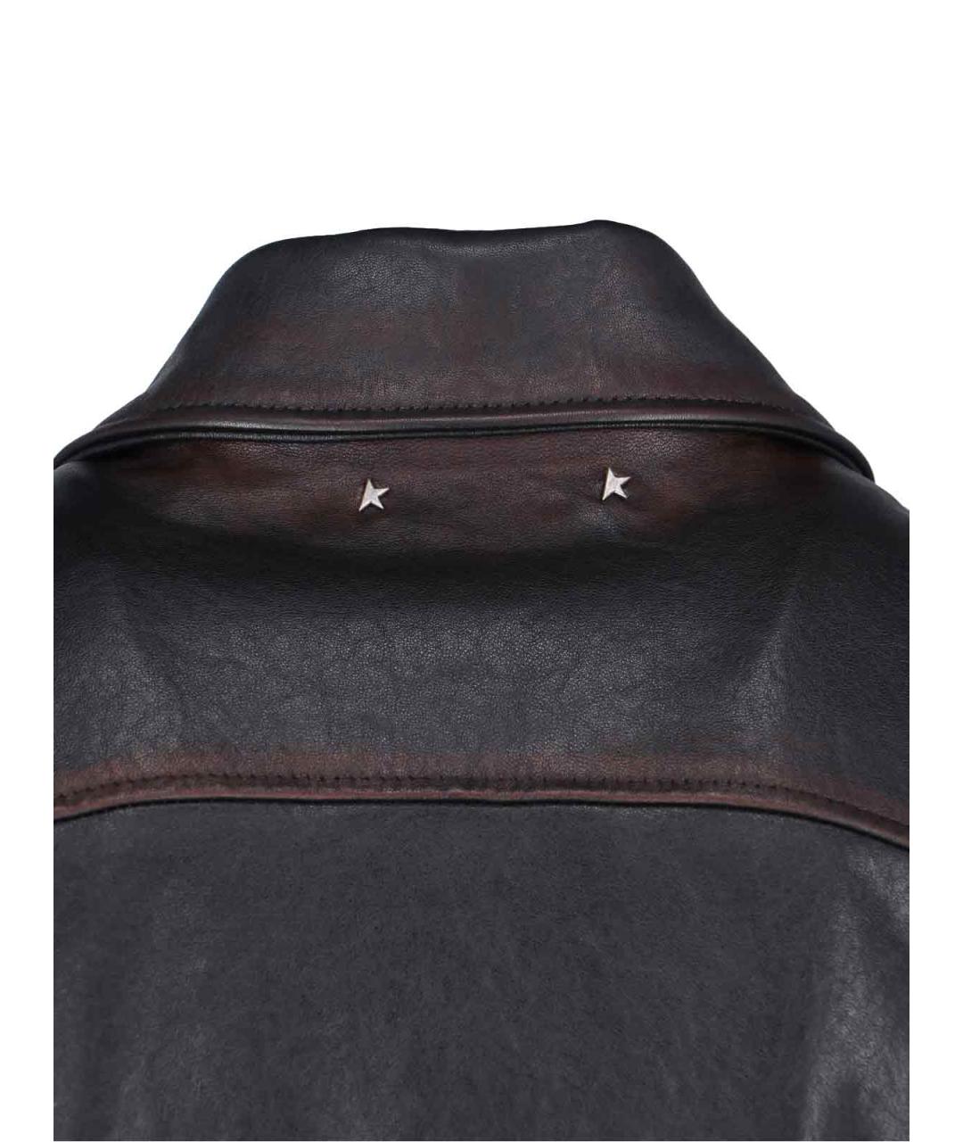 GOLDEN GOOSE DELUXE BRAND Коричневая кожаная куртка, фото 3
