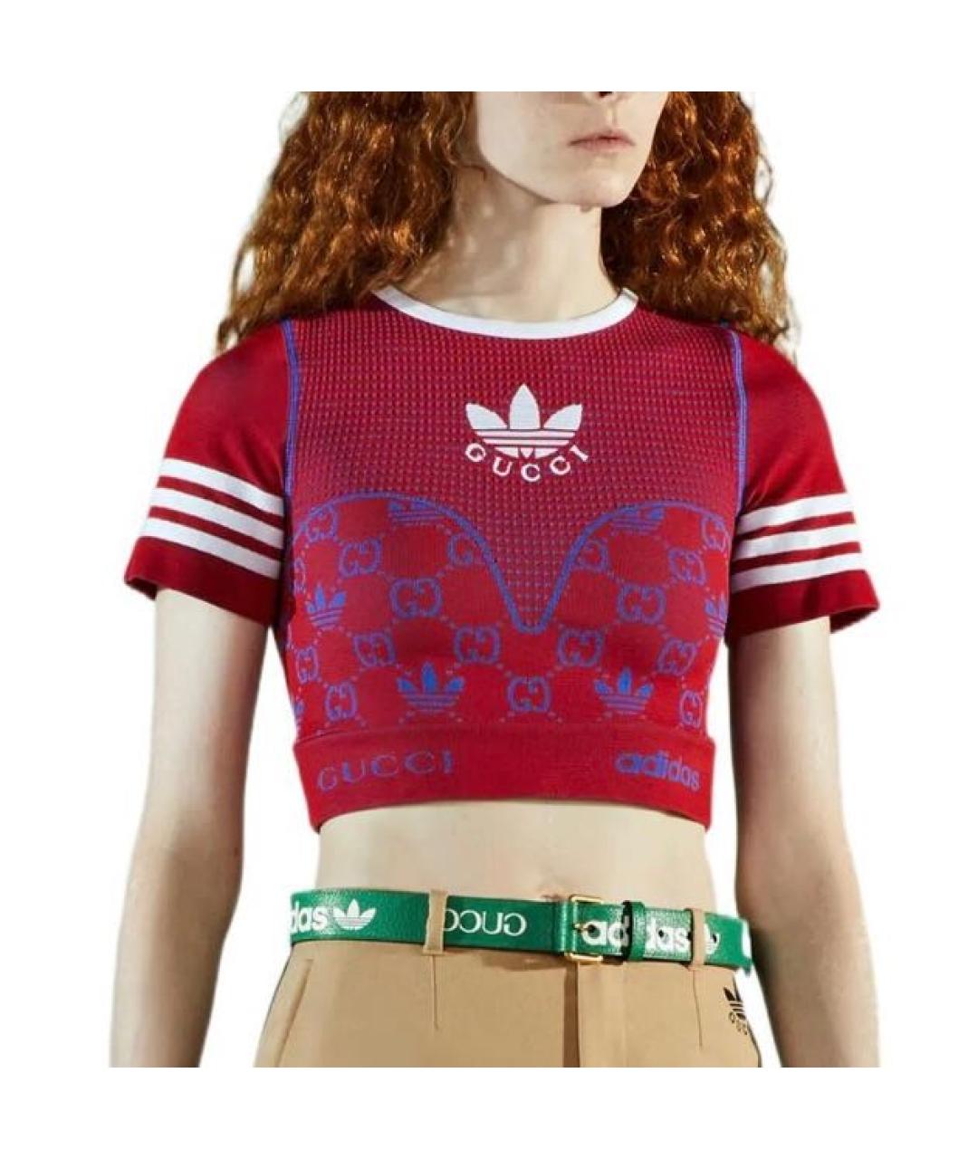 GUCCI Бордовая полиамидовая футболка, фото 5