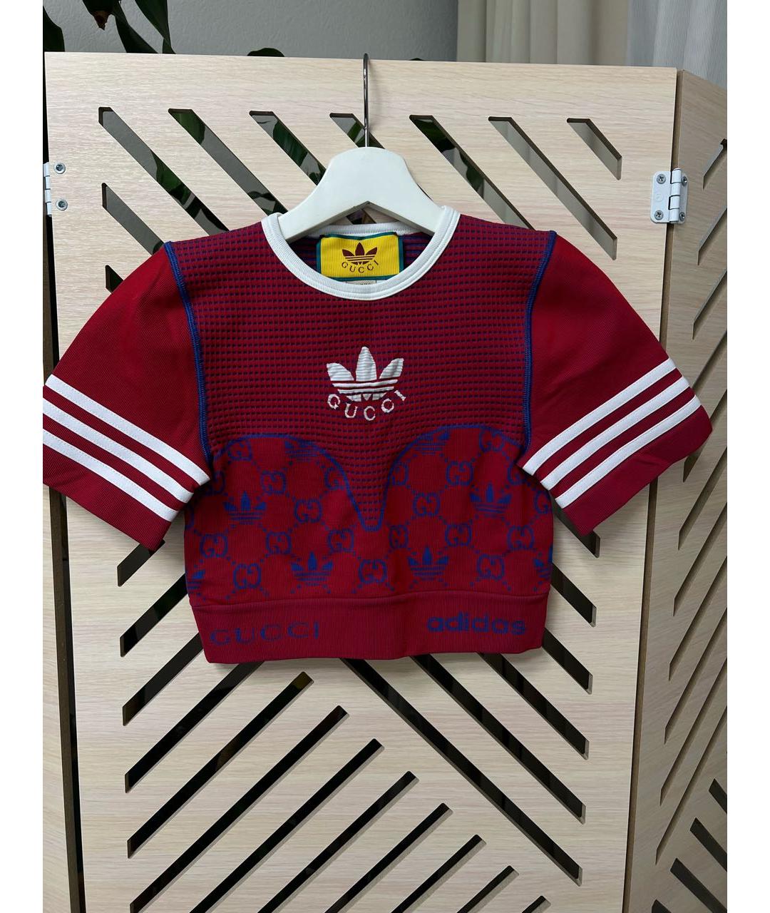 GUCCI Бордовая полиамидовая футболка, фото 8