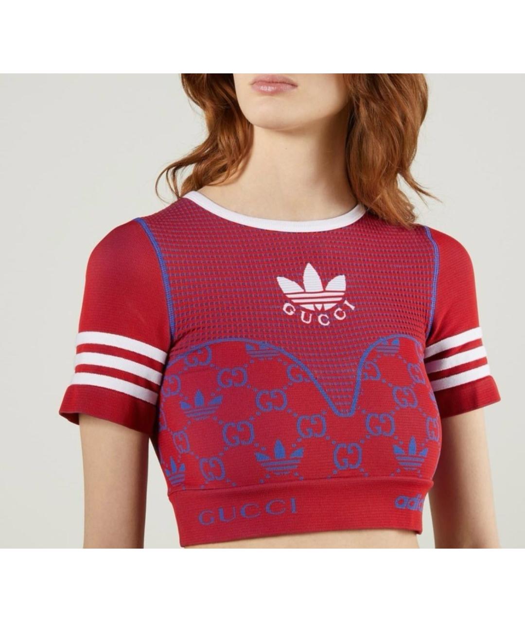 GUCCI Бордовая полиамидовая футболка, фото 4