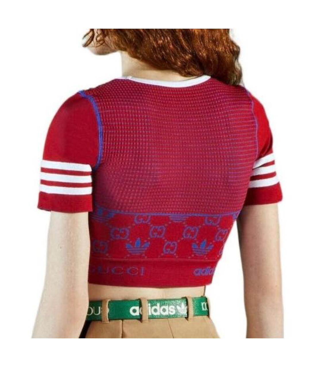 GUCCI Бордовая полиамидовая футболка, фото 2