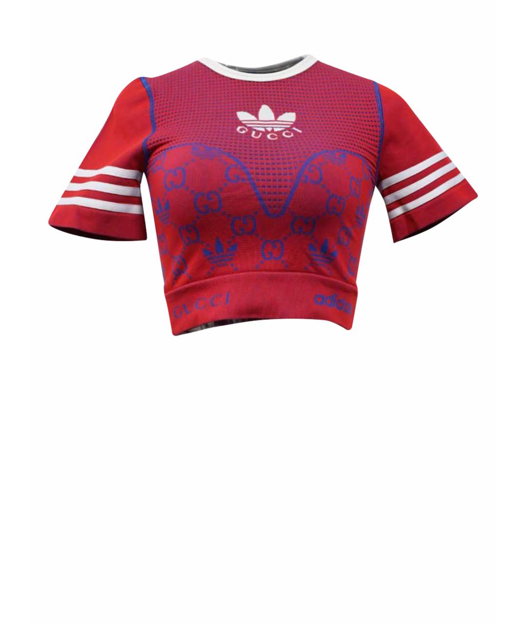 GUCCI Бордовая полиамидовая футболка, фото 1