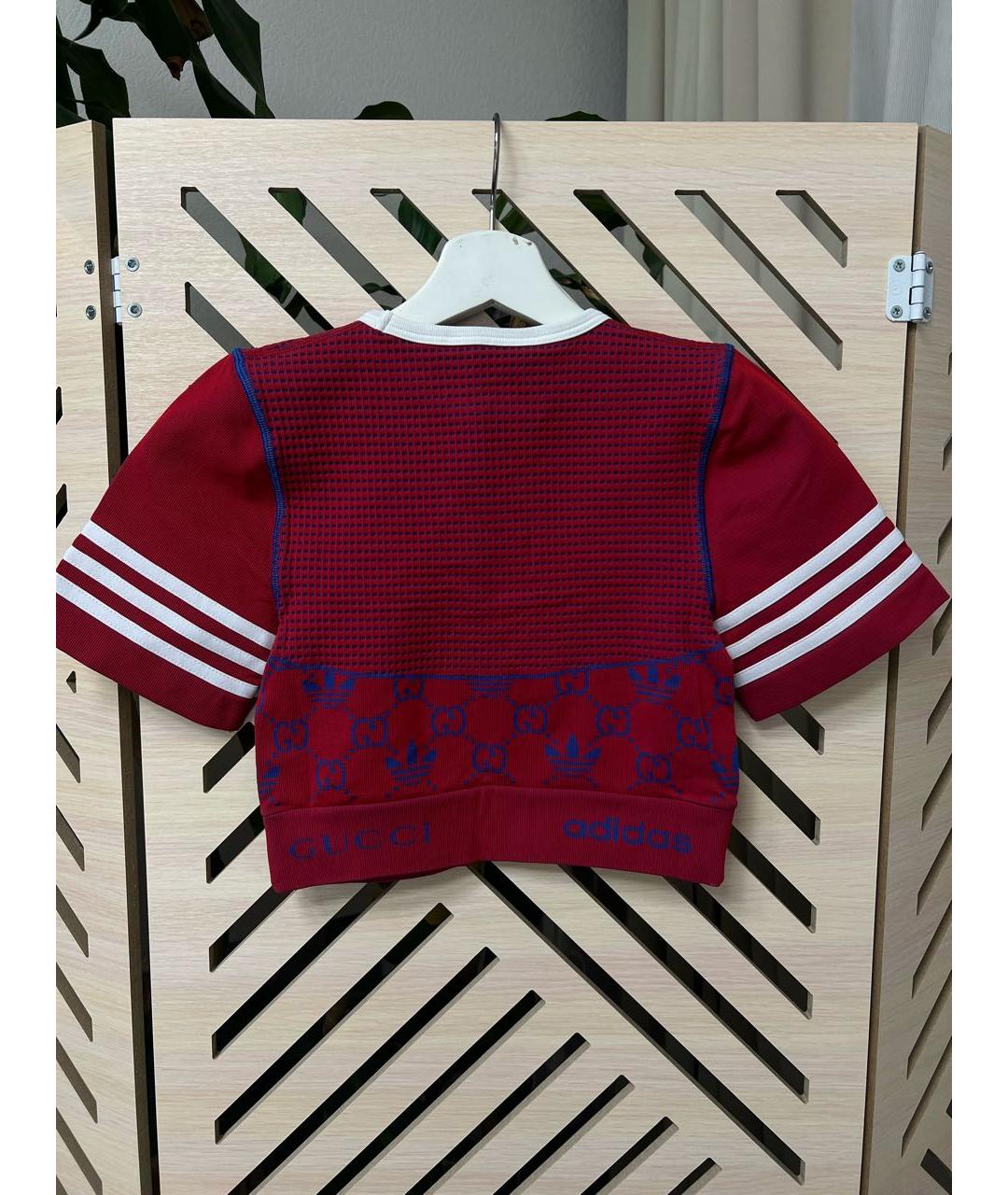 GUCCI Бордовая полиамидовая футболка, фото 7