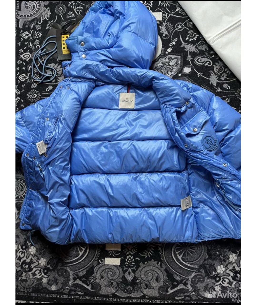 MONCLER Голубой пуховик, фото 3