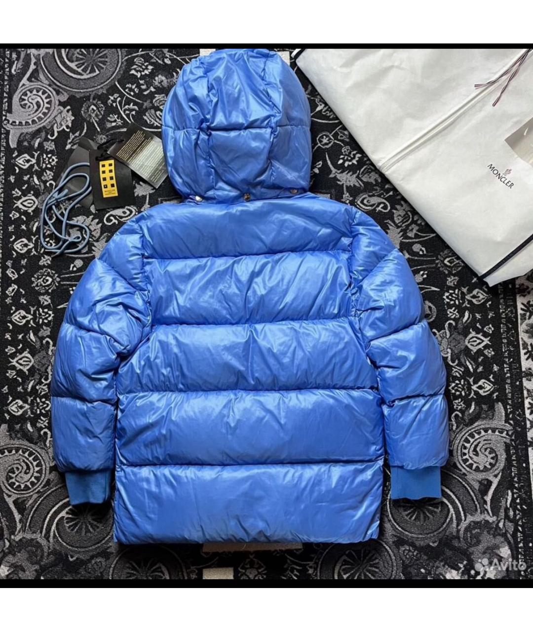MONCLER Голубой пуховик, фото 2