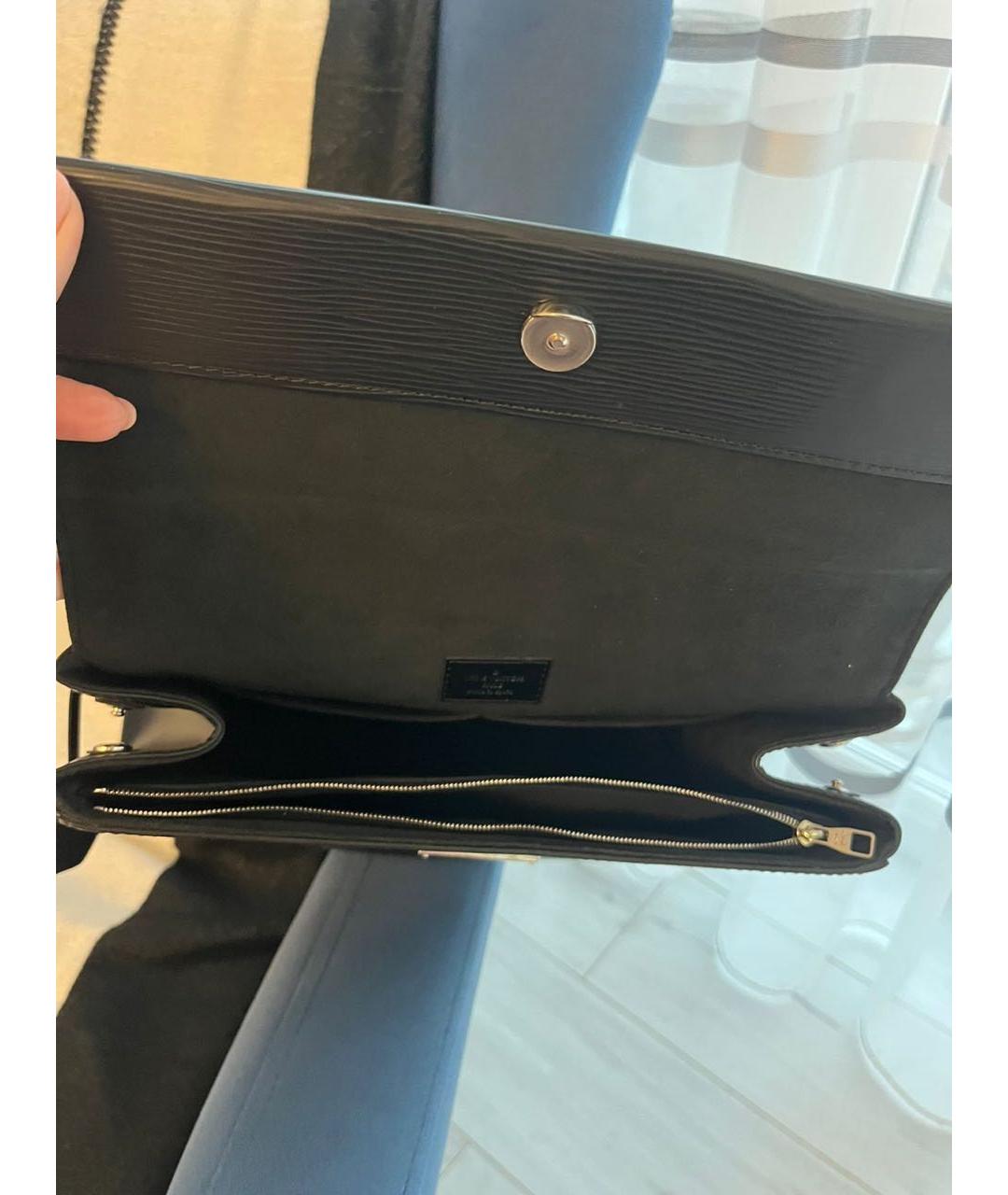 LOUIS VUITTON Черная кожаная сумка тоут, фото 4