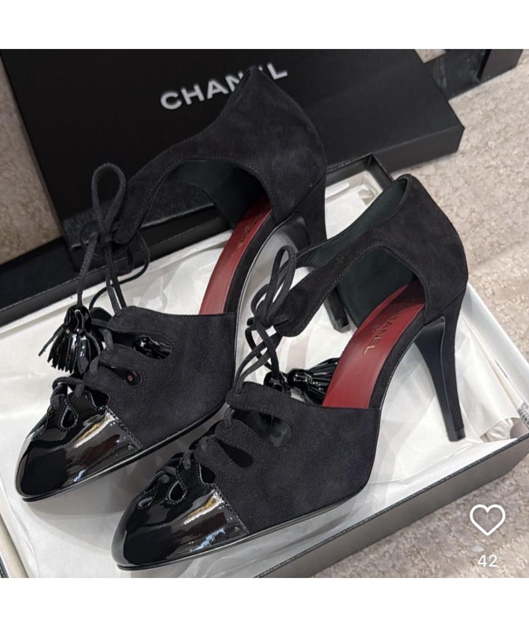 CHANEL Черные кожаные туфли, фото 4