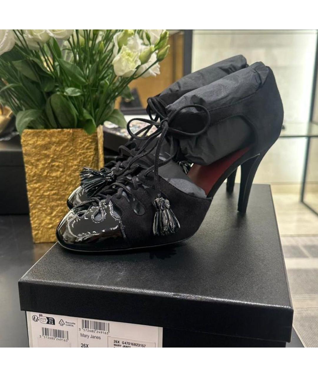 CHANEL Черные кожаные туфли, фото 2