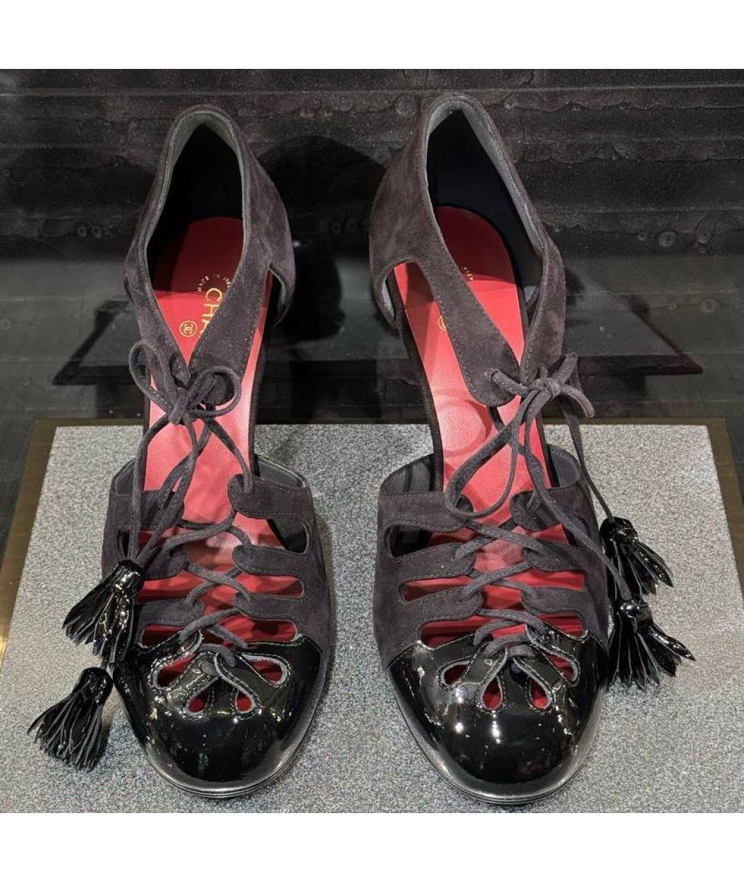 CHANEL Черные кожаные туфли, фото 3