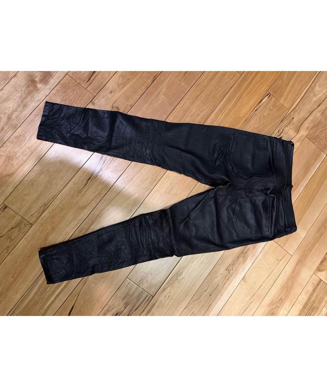 ZADIG & VOLTAIRE Черные кожаные брюки узкие, фото 2