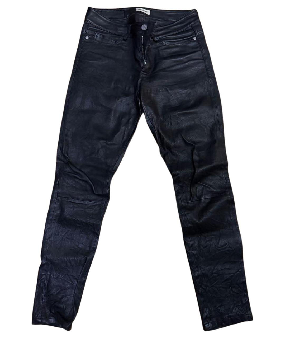 ZADIG & VOLTAIRE Черные кожаные брюки узкие, фото 1